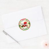 Grappige sinterklaas traditionele gekleurde kerst ronde sticker (Envelop)