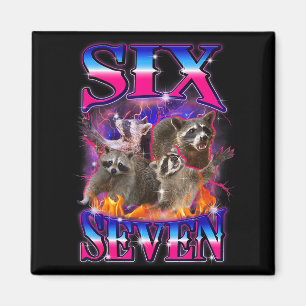 Grappige Six Seven 67 Meme 67 Wasbeer Meme Bootleg Magneet