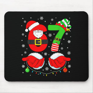 Grappige Six Seven 67 Meme 6 7 Elf Santa Kerstmis  Muismat