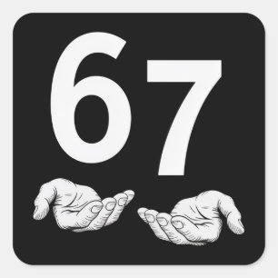 Grappige Six Seven 6 7 Meme Gen Alpha Jargon 6 7 H Vierkante Sticker