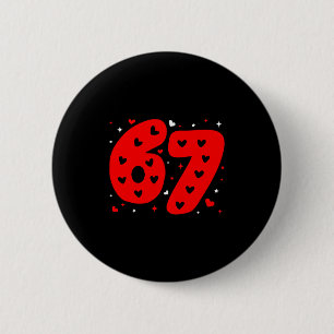Grappige Six Seven 6 7 Meme Gen Alpha Jargon 6 7 V Ronde Button 5,7 Cm