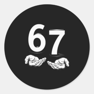 Grappige Six Seven 6 7 Meme Gen Alpha Sla Jargon 6 Ronde Sticker