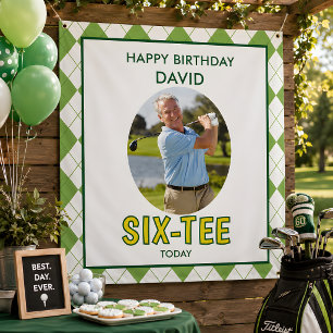 Grappige Six-tee Golf 60ste Verjaardag Wandkleed
