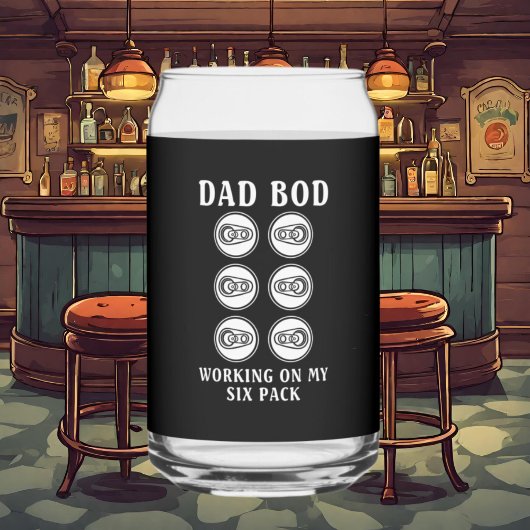 grappige sixpack Papa lichaam woordkunst Blikvorm Glas