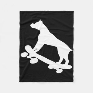 Grappige skateboard Boxer Hond Skateboard Skater Fleece Deken