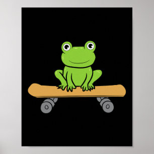 Grappige Skateboard Kikker Grappige Skateboard Kik Poster