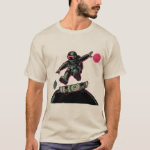 Grappige Skateboardende Astronaut Ruimte Skater T-