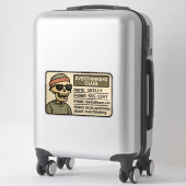 Grappige Skelet ID - Overdenkers Club Lidmaatschap Sticker (Koffer)