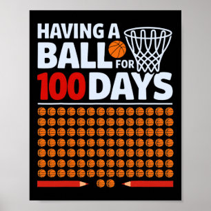 Grappige skelet met een Ll voor 100 dagen schoolth Poster