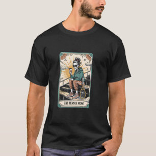 Grappige Skelet Tarotkaart Halloween Tennis Moeder T-shirt