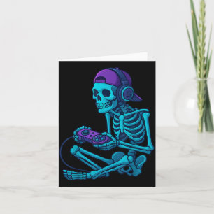 Grappige Skelet Videospel Halloween Gamen Gamer Kaart