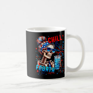 Grappige skelet vlag 4 juli schattig relaxed theFu Koffiemok