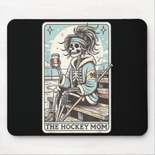 Grappige skeletkaart voor hockeymoeder muismat