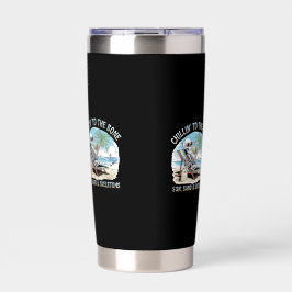 Grappige Skeleton Beach Vibes - Chillin 'to the Bo Geïsoleerde Drinkbeker