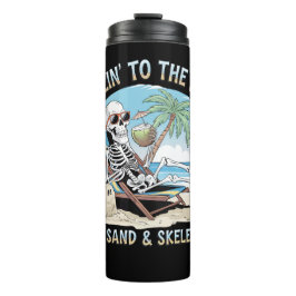 Grappige Skeleton Beach Vibes - Chillin 'to the Bo Thermosbeker