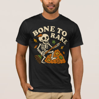 Grappige Skeleton Herfst Bone naar Rake Autumn Hal T-shirt