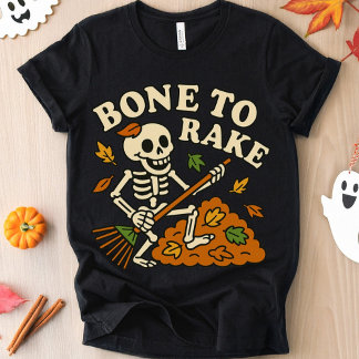 Grappige Skeleton Herfst Bone naar Rake Autumn Hal Tri-Blend Shirt