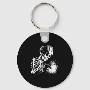Grappige Skeleton Welding Lovers Spooky Halloween Sleutelhanger
