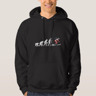 Grappige ski-evolutie rode pak illustratie hoodie