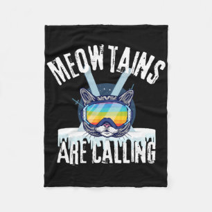 Grappige Ski Kat Liefhebbers Meowtains Roepen Lgbt Fleece Deken