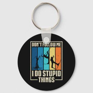 Grappige Ski Retro Vintage Sleutelhanger