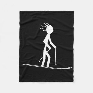 Grappige Ski T-shirts Skiën T-shirts Sneeuw Ski T- Fleece Deken