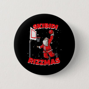 Grappige Skibidi Rizzmas Kerstmis Rizz Kerstman B Ronde Button 5,7 Cm