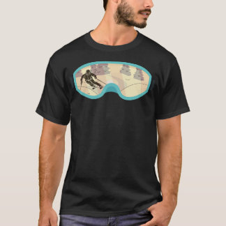 Grappige skibril met sneeuw t-shirt