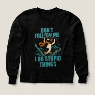 Grappige Skiende Pinguïn Berg Leven T-shirt