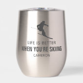 Grappige skiër cadeau, gepersonaliseerde skioffert (Voorkant)