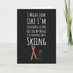 Grappige Skiër Kaarten Wintersporten Skilopen Ski