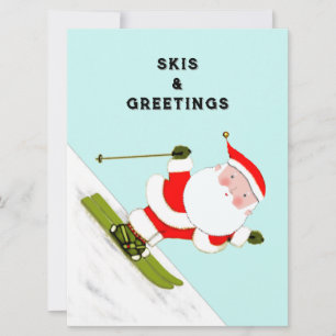 Grappige skikerstvakantiekaarten feestdagenkaart