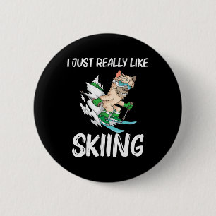Grappige Skikunst Voor Mannen Vrouwen Skisport Fre Ronde Button 5,7 Cm
