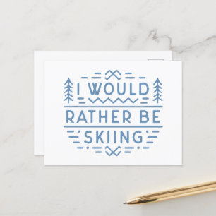 Grappige skiliefhebbers skiërs esthetisch briefkaart
