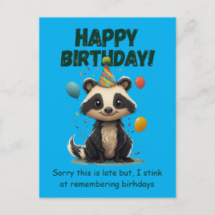 Grappige Skunk Verjaardag Vergeten Briefkaart