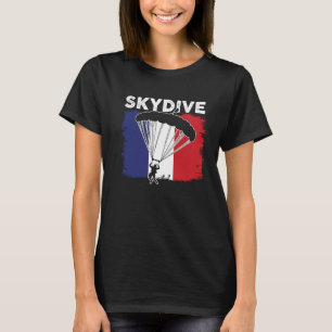 Grappige Skydive Frankrijk Vlag Parachutespringen  T-shirt