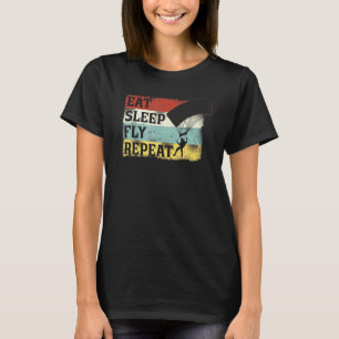 Grappige Skydiving Eten Slapen Vliegen Herhalen Pa T-shirt