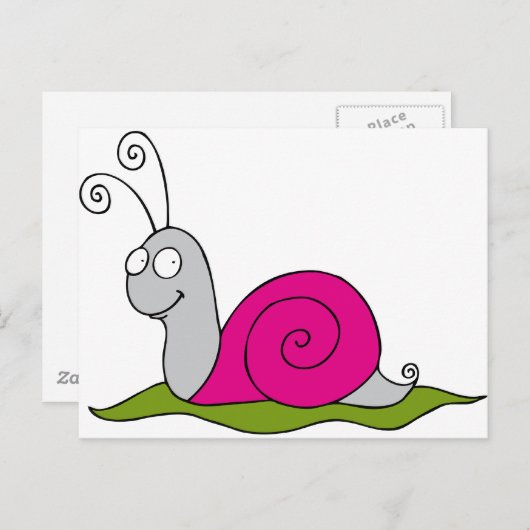grappige slak briefkaart (Voorkant / Achterkant)
