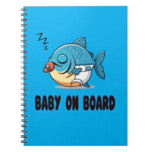 Grappige slapende babyvis cartoon - Schattige baby Notitieboek