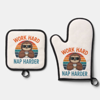 Grappige slaper sloth pot houders ovenwant & pannenlap set