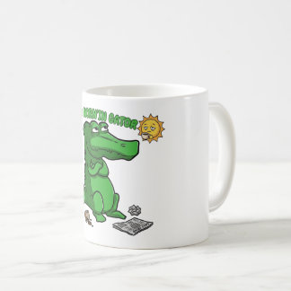 Grappige Slaperige Alligator Koffie Cartoon Koffiemok