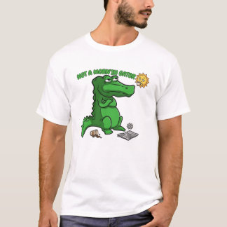 Grappige Slaperige Alligator Koffie Cartoon T-shirt