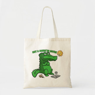 Grappige Slaperige Alligator Koffie Cartoon Tote Bag