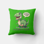 Grappige slaperige dinosaurus aangepaste tekst kussen (Achterkant)