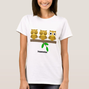 grappige slaperige uil t-shirt