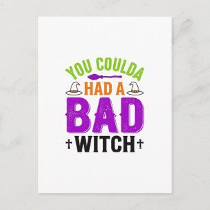 Grappige Slechte Heks Halloween Citaat Vector Ontw Briefkaart