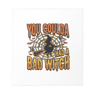 Grappige Slechte Heks Halloween Vintage Gravure On Notitieblok