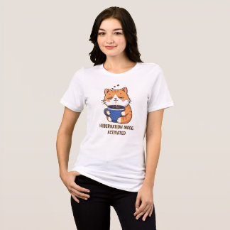 Grappige Sleepy Cat Coffee Hibernation Mode Tri-Blend Shirt
