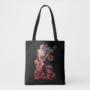 Grappige Sleigher Metal Band Rock Sint Kerstmis Draagtas