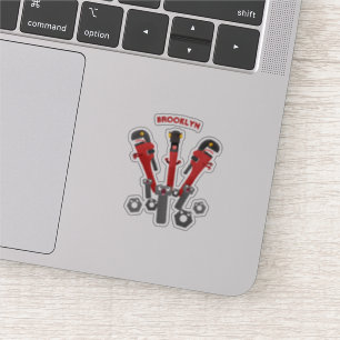 Grappige sleutel monster gereedschap humor cartoon sticker